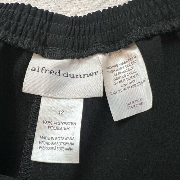 Vintage Alfred Dunner Women’s Size 12 Black Casual Pull on Pants Flared Wide - Picture 7 of 12